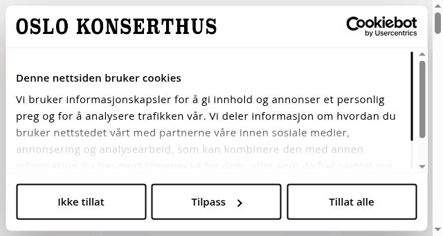Screenshot of oslokonserthus.no