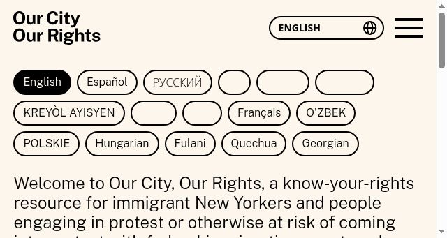 Screenshot of ourcityourrights.org