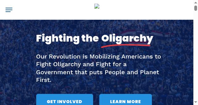 Screenshot of ourrevolution.com