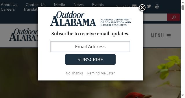 Screenshot of outdooralabama.com