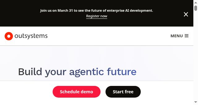 Screenshot of outsystems.com