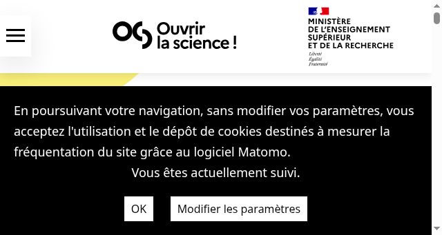 Screenshot of ouvrirlascience.fr