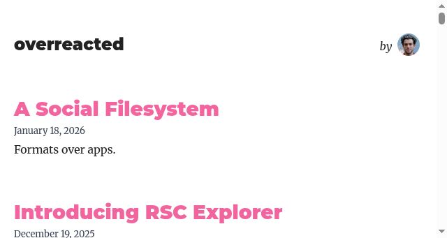 Screenshot of overreacted.io