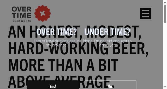 Screenshot of overtimebeer.ca