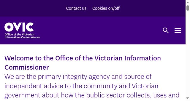 Screenshot of ovic.vic.gov.au