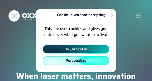 Screenshot of oxxius.com