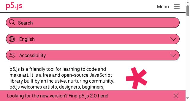 Screenshot of p5js.org