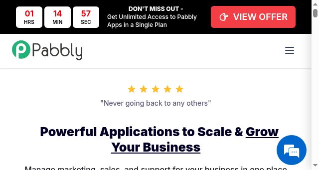 Screenshot of pabbly.com