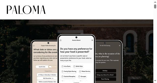 Screenshot of palomaparties.com