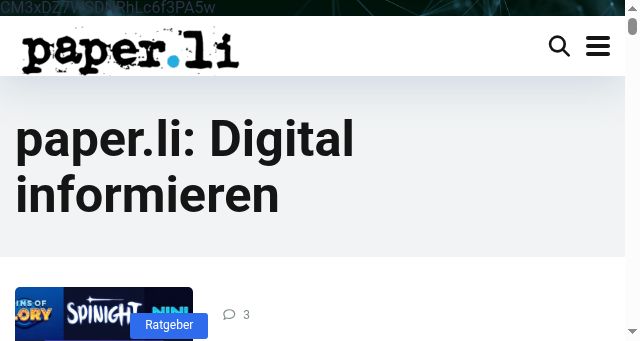 Screenshot of paper.li