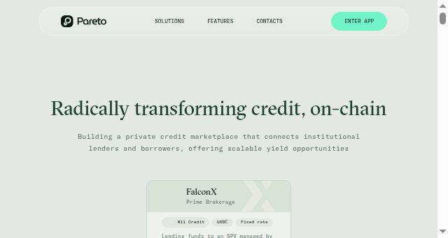 Screenshot of pareto.credit