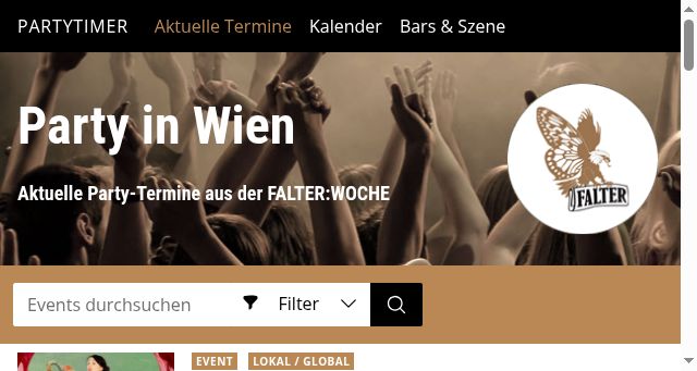 Screenshot of partytimer.at