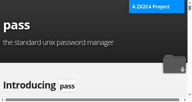Screenshot of passwordstore.org