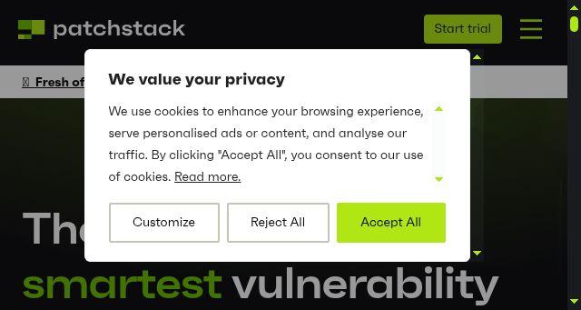 Screenshot of patchstack.com
