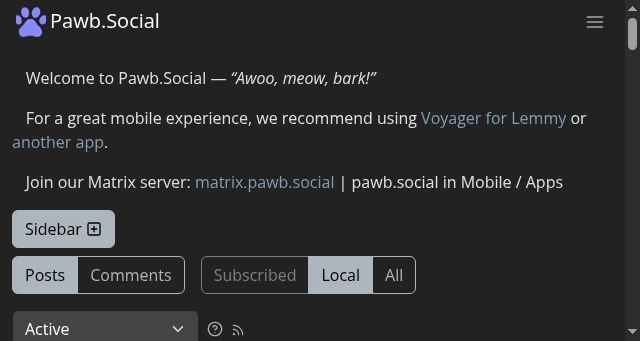 Screenshot of pawb.social