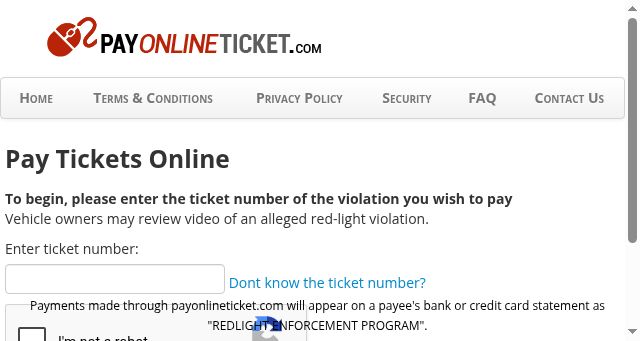 Screenshot of payonlineticket.com