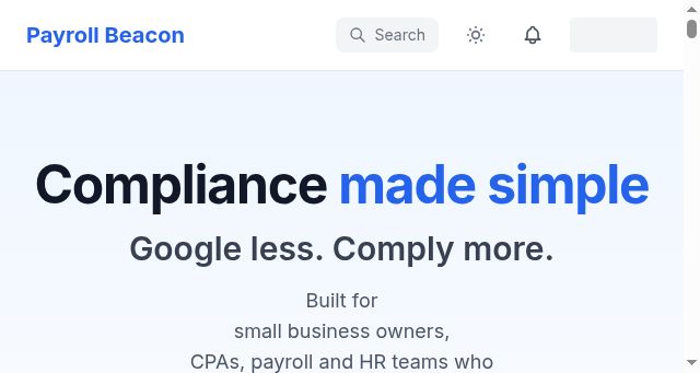 Screenshot of payrollbeacon.com