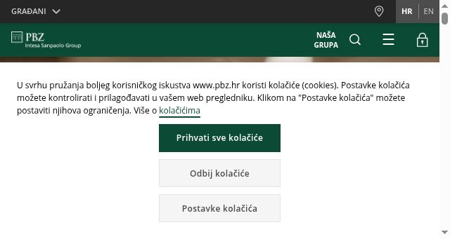 Screenshot of pbz.hr