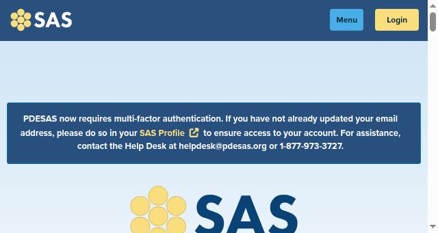 Screenshot of pdesas.org