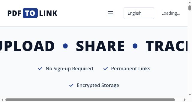 Screenshot of pdftolink.app