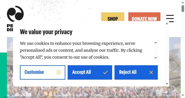 Screenshot of peacedirect.org