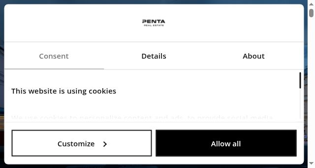 Screenshot of pentarealestate.com