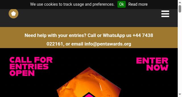Screenshot of pentawards.com