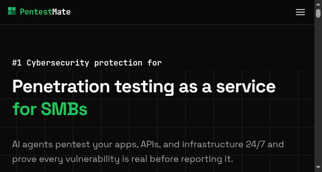 Screenshot of pentestmate.com