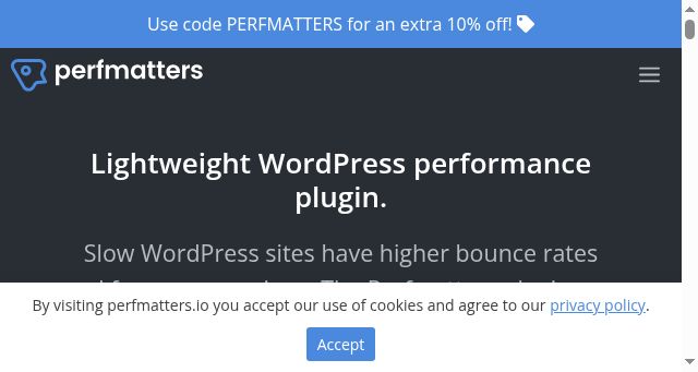 Screenshot of perfmatters.io