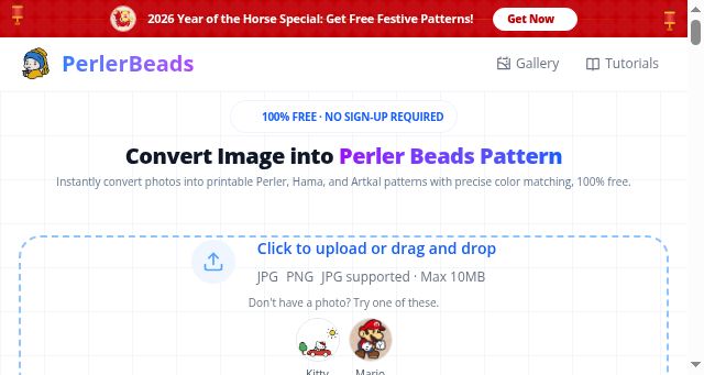Screenshot of perlerbeads.net