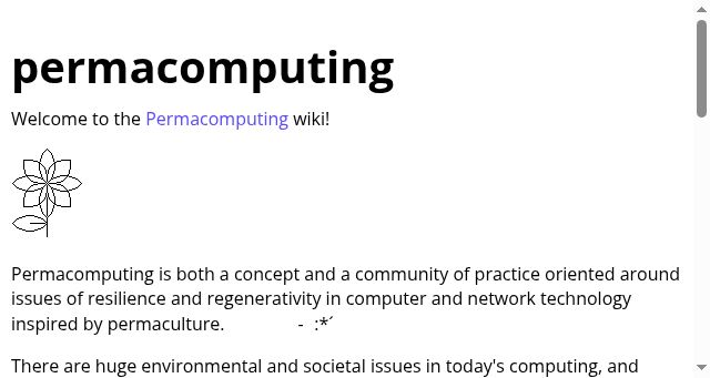 Screenshot of permacomputing.net