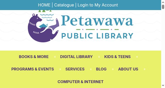 Screenshot of petawawapubliclibrary.ca