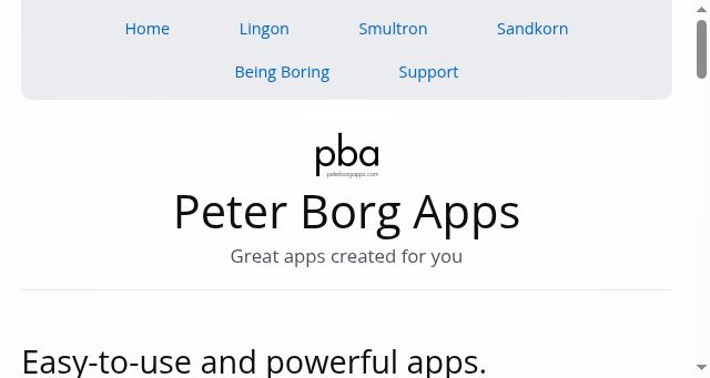 Screenshot of peterborgapps.com