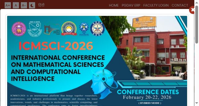 Screenshot of pgdavcollege.in
