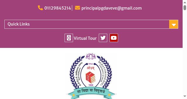 Screenshot of pgdavecollege.in