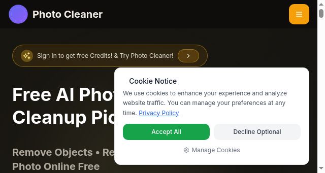 Screenshot of photo-cleaner.app