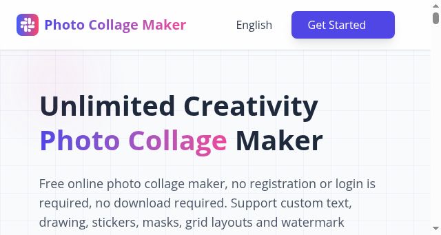 Screenshot of photocollagemaker.online