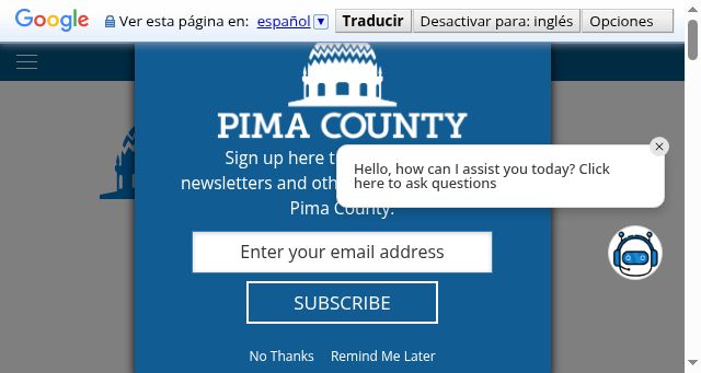 Screenshot of pima.gov