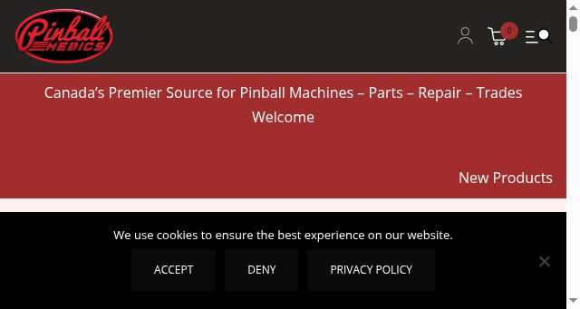 Screenshot of pinballmedics.ca