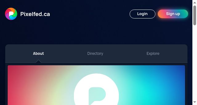 Screenshot of pixelfed.ca