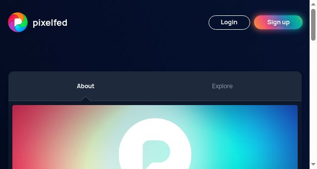 Screenshot of pixelfed.social