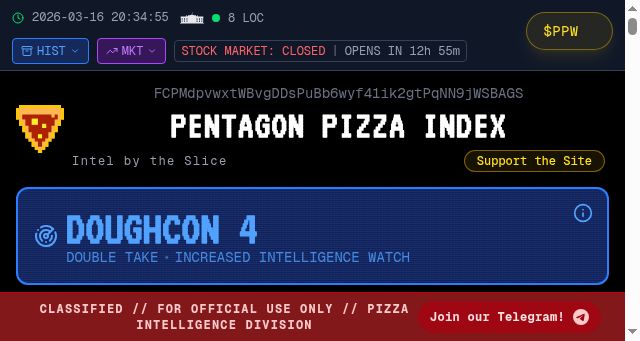 Screenshot of pizzint.watch
