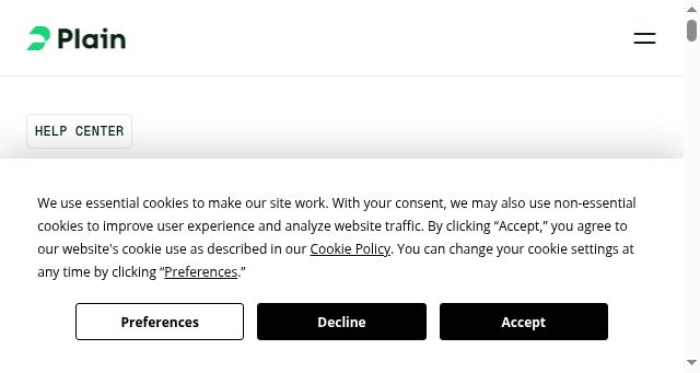 Screenshot of plain.com