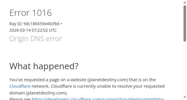 Screenshot of planetdestiny.com
