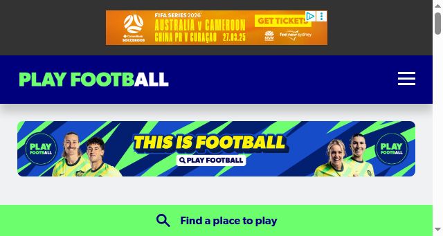 Screenshot of playfootball.com.au