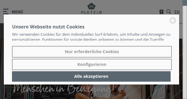 Screenshot of pletzer-resorts.com