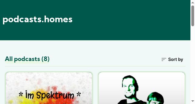 Screenshot of podcasts.homes