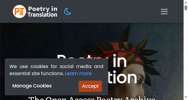 Screenshot of poetryintranslation.com