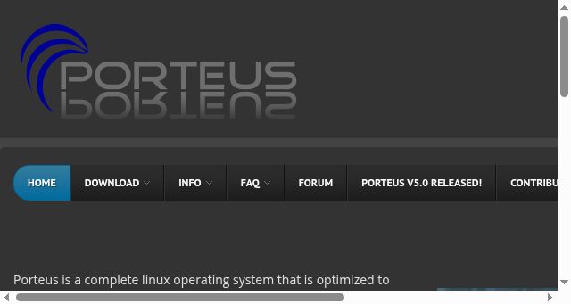 Screenshot of porteus.org