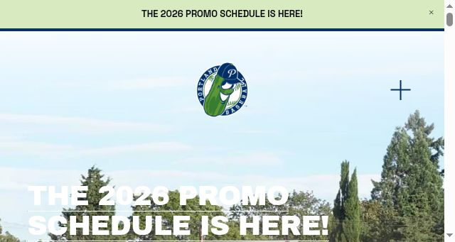 Screenshot of portlandpicklesbaseball.com